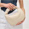 TRACY WOVEN CLUTCH- OATMILK