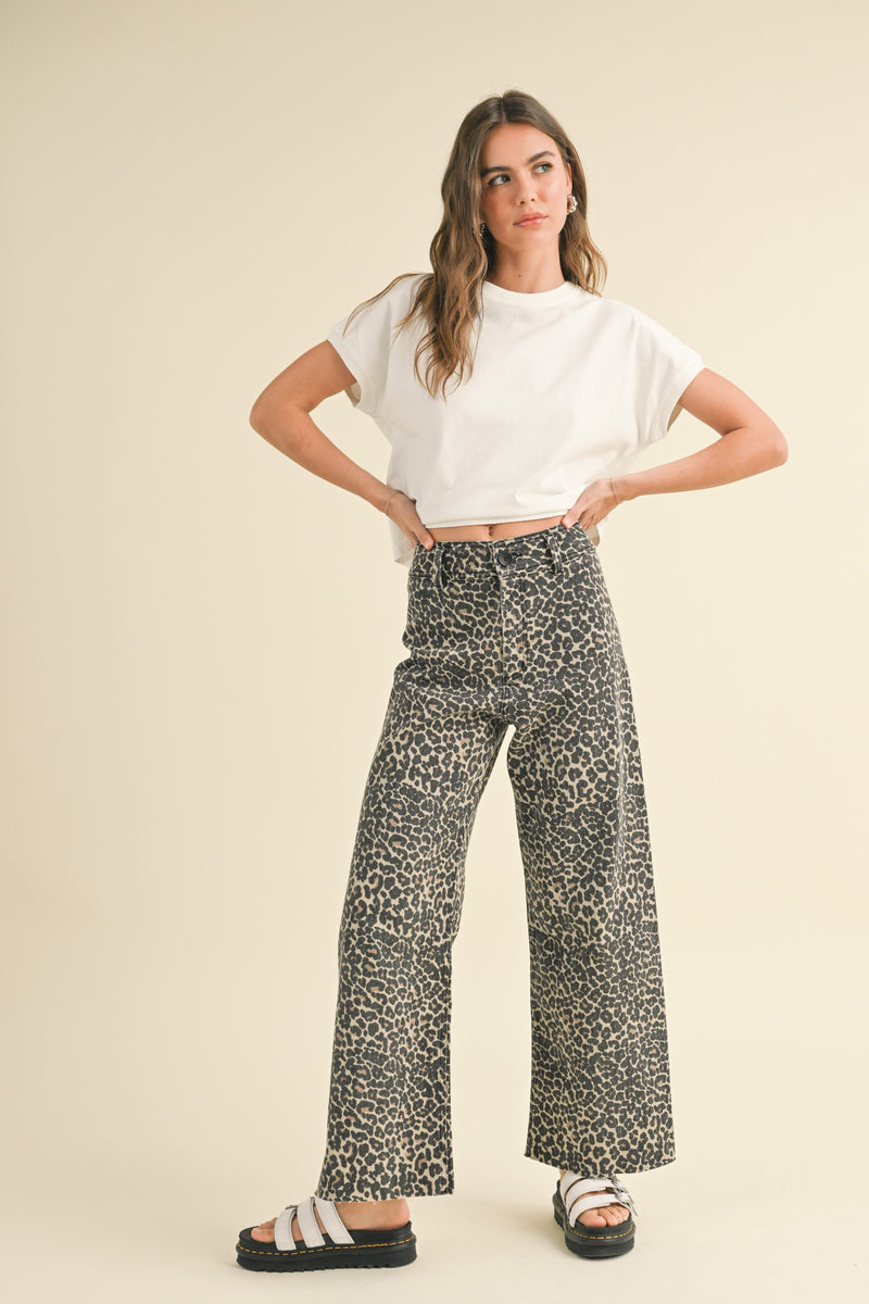 LEOPARD PRINT DENIM PANT- LEOPARD