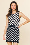 CONTRAST CROCHET TANK- BLACK/IVORY