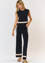 NIKKI CONTRAST PANT- BLACK