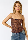 LEOPARD MESHED CAMI- BROWN