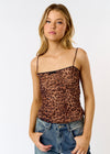 LEOPARD MESHED CAMI- BROWN