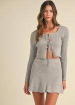 KAILA KNIT CARDIGAN- GREY