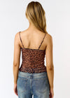 LEOPARD MESHED CAMI- BROWN