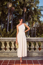 CHARMING DROP WAIST MAXI DRESS- WHITE