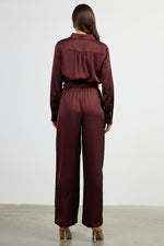 PAYTON SATIN JUMPSUIT- CHOCOLATE