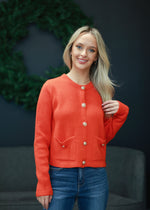 BRIGHTER RED CARDIGAN- RED